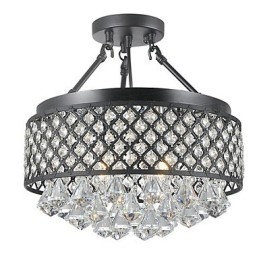 Traditional Classic Crystal Painting Metal Flush Mount