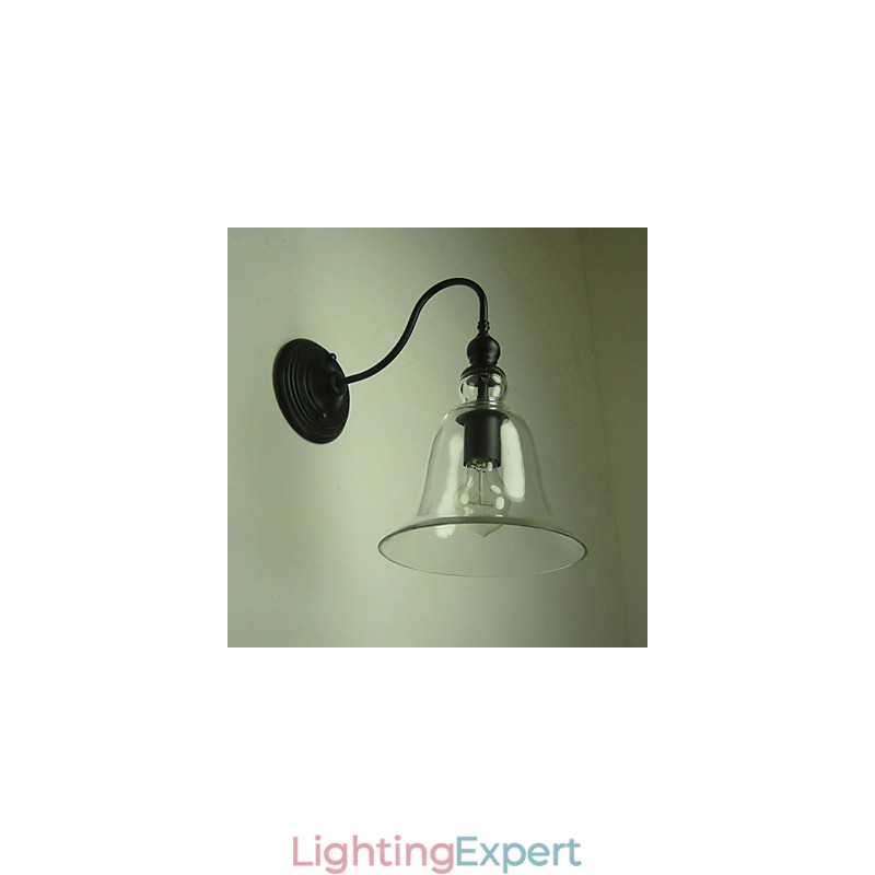 Vintage Wall Lamp One Light Steel and Glass
