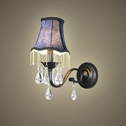 Crystal Wall Lamp With Fabric Lampshade Bestselling In Europe And US