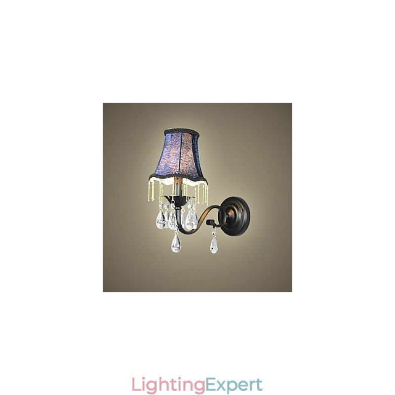 Crystal Wall Lamp With Fabric Lampshade Bestselling In Europe And US