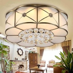 Traditional Classic Rustic Lodge Brass Metal Flush Mount
