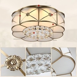 Traditional Classic Rustic Lodge Brass Metal Flush Mount