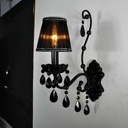 Wall Sconces Crystal Traditional Classic Metal Black
