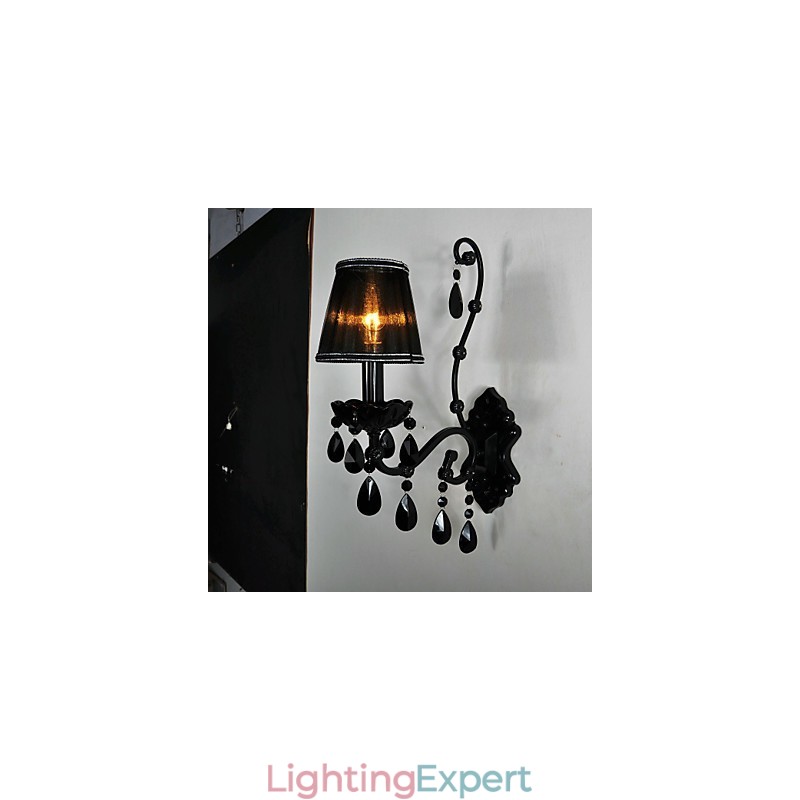Wall Sconces Crystal Traditional Classic Metal Black