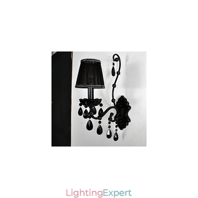 Wall Sconces Crystal Traditional Classic Metal Black