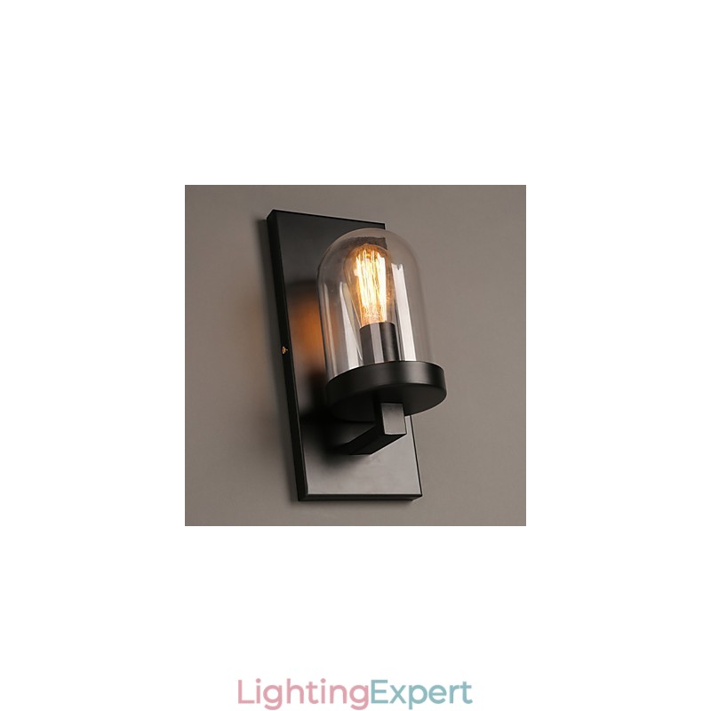 Creative Rural Wrought Iron Glass Wall Lamp Light