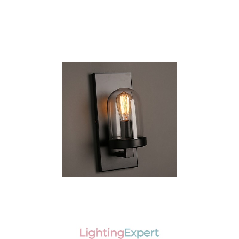 Creative Rural Wrought Iron Glass Wall Lamp Light
