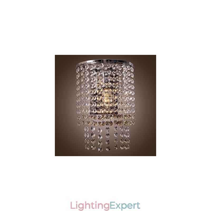 Contemporary Crystal Wall Light with 1 Light