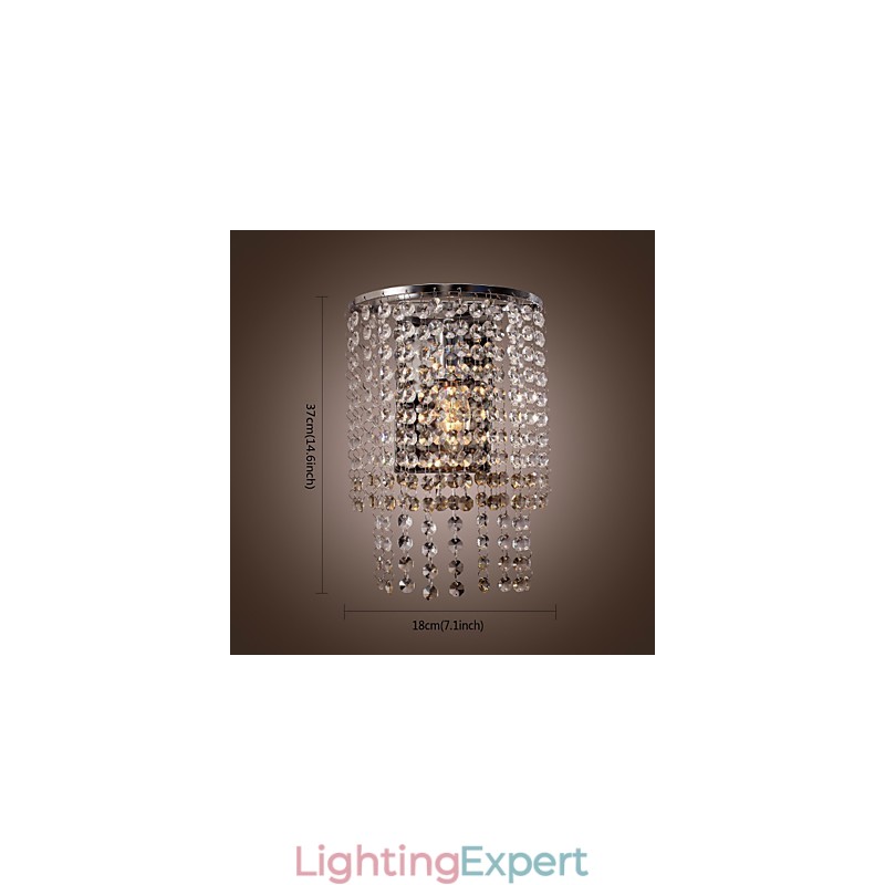 Contemporary Crystal Wall Light with 1 Light