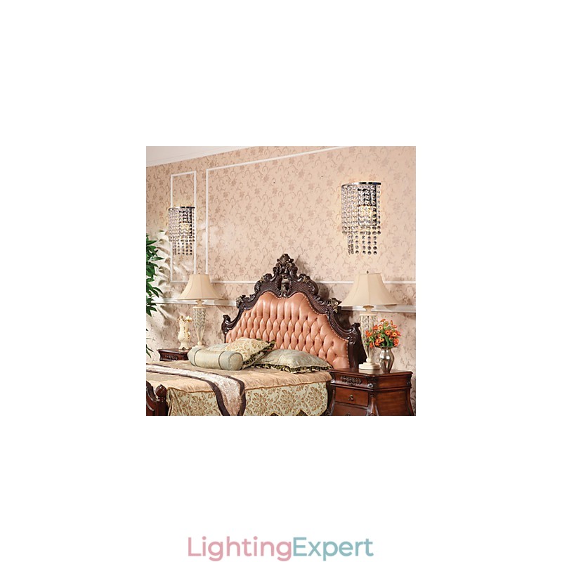 Contemporary Crystal Wall Light with 1 Light