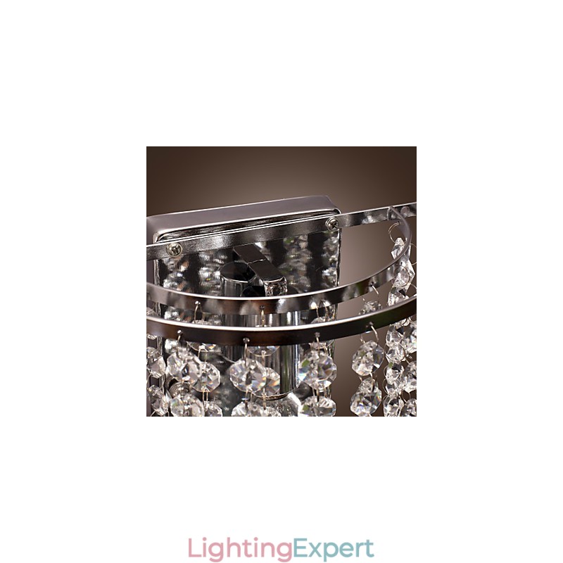 Contemporary Crystal Wall Light with 1 Light