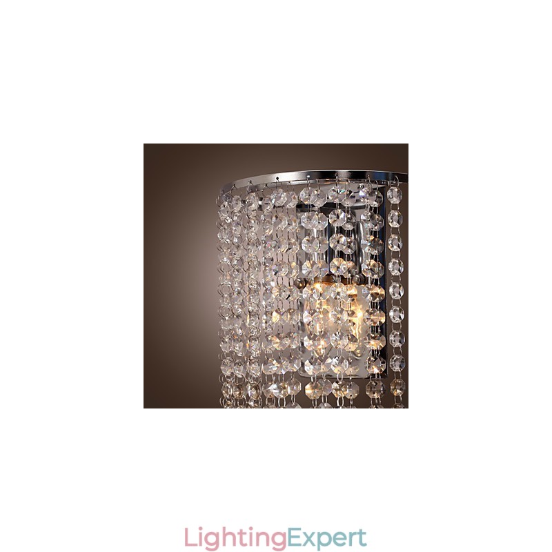 Contemporary Crystal Wall Light with 1 Light