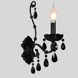 Crystal Mini Style Wall Sconces Candle Wall Lights Modern Contemporary Metal