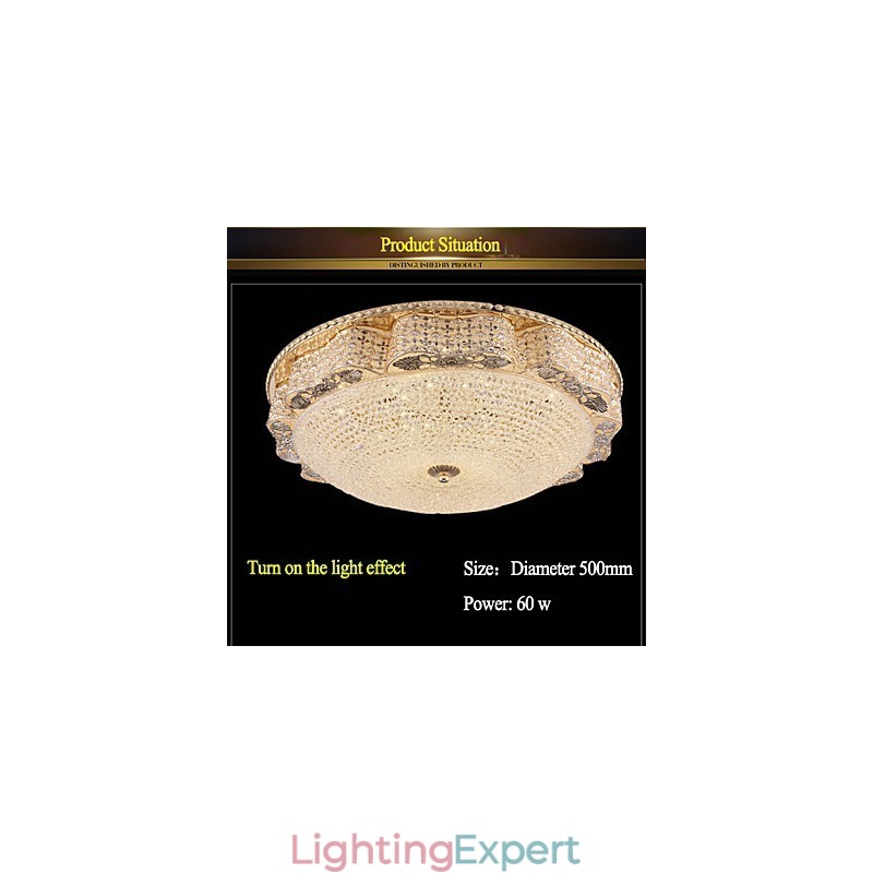 Modern Luxury Crystal Ceiling mounted Light Absorb Dome Light Diameter 50CM