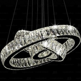 Crystal Pendant Light Modern Lighting Three Rings D406080 K9 Large Crystal Ceiling Light Fixtures