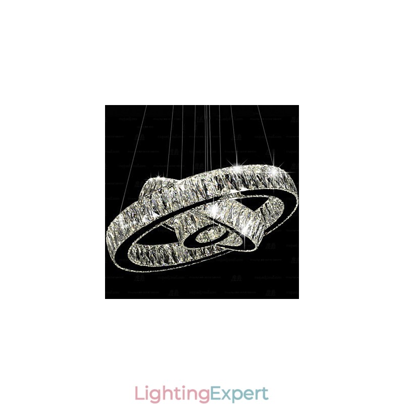 Crystal Pendant Light Modern Lighting Three Rings D406080 K9 Large Crystal Ceiling Light Fixtures