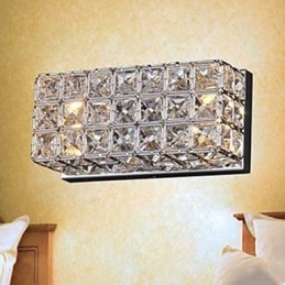 Contracted And Contemporary Square Wall Lamp K9 Crystal