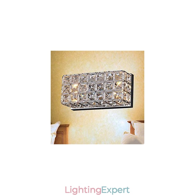 Contracted And Contemporary Square Wall Lamp K9 Crystal