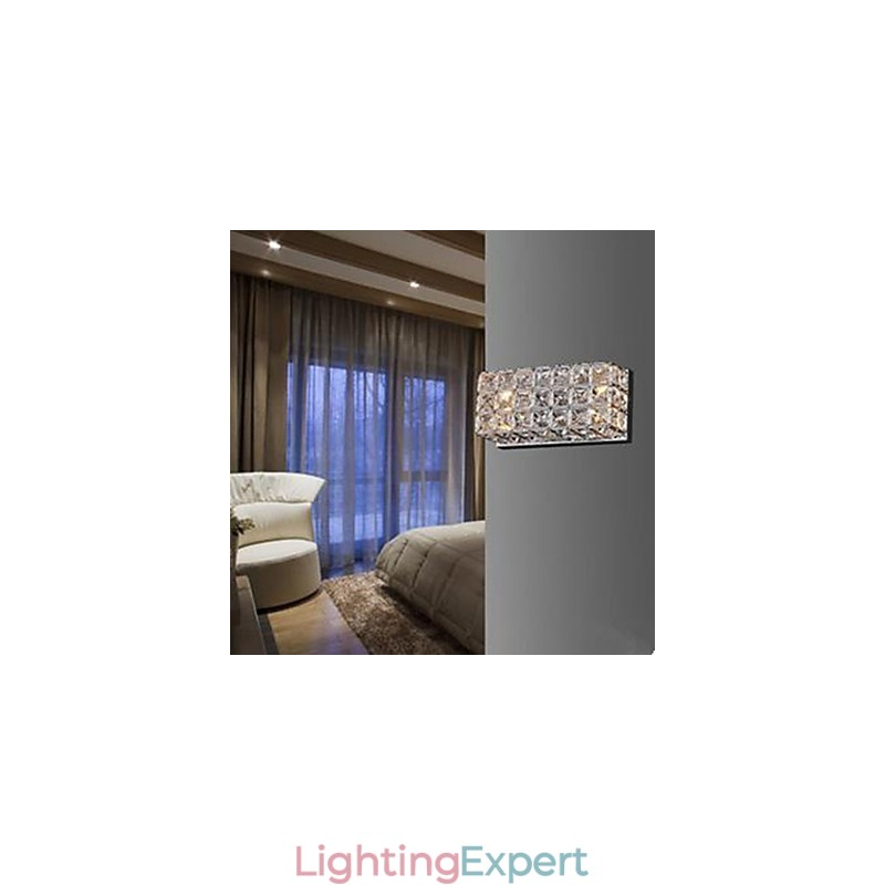 Contracted And Contemporary Square Wall Lamp K9 Crystal