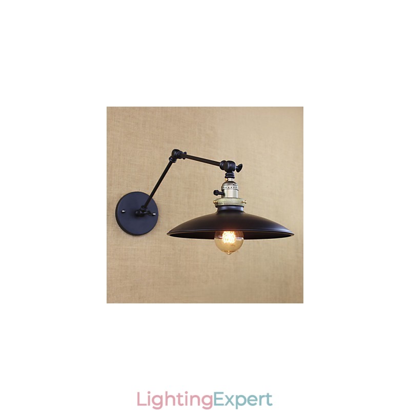 American Minimalist Industrial Iron Long Arm Wall Lamp With Switch