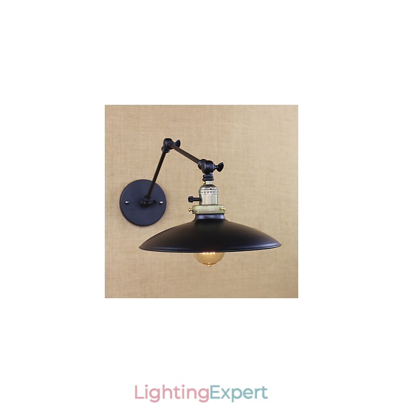 American Minimalist Industrial Iron Long Arm Wall Lamp With Switch