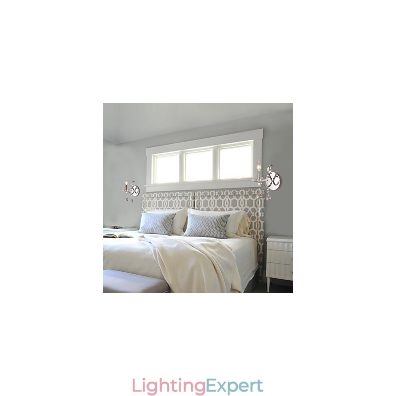 Silvery Crystal Wall Light with 1 Lights