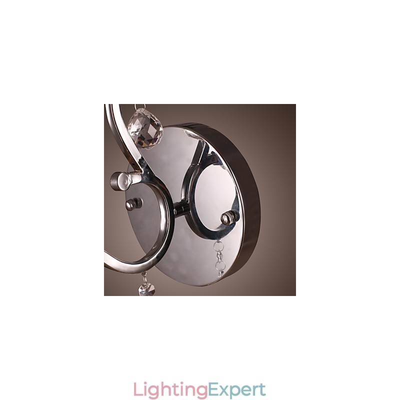 Silvery Crystal Wall Light with 1 Lights