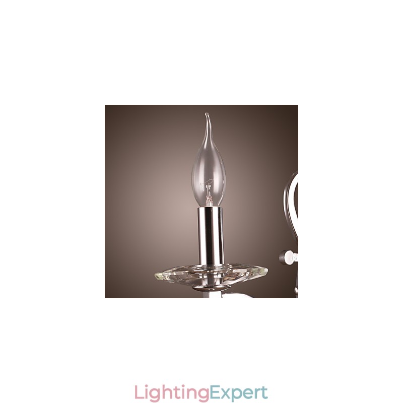 Silvery Crystal Wall Light with 1 Lights