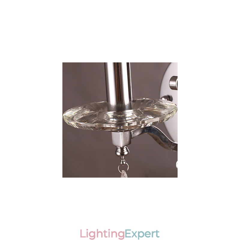 Silvery Crystal Wall Light with 1 Lights