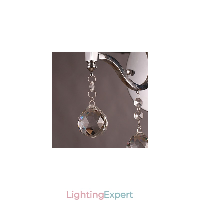 Silvery Crystal Wall Light with 1 Lights
