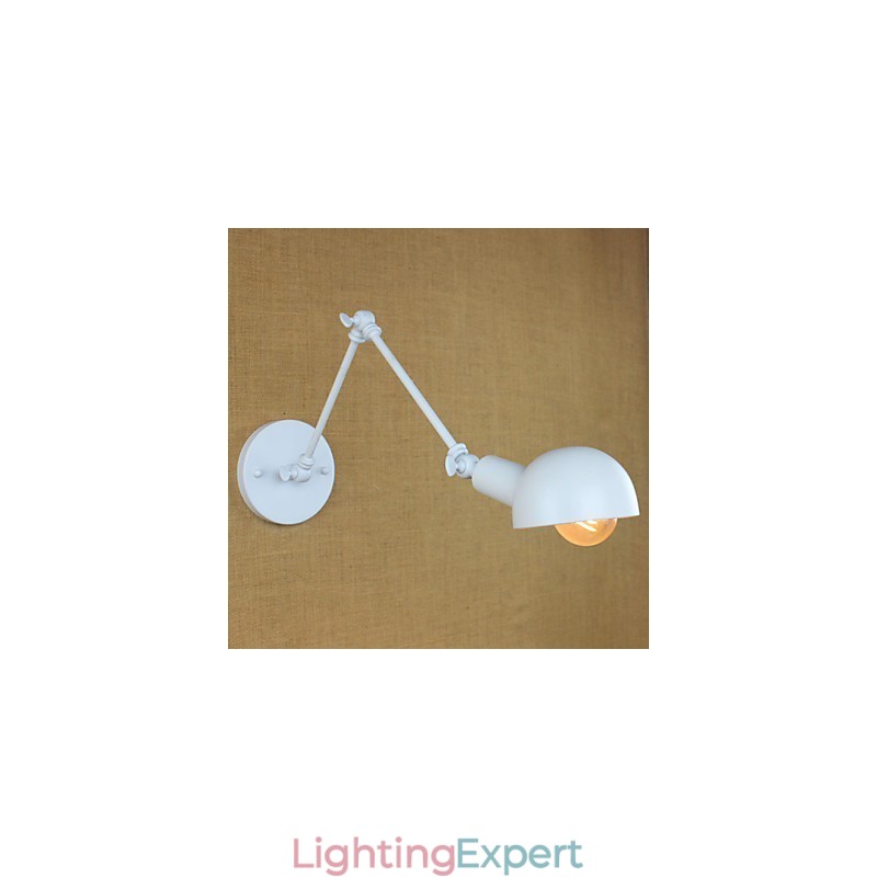 Modern White Long Arm Double Wrought Iron Wall Lamp Living Room Hallway Bedroom Bedside Study