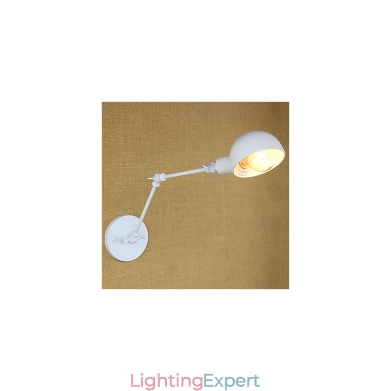 Modern White Long Arm Double Wrought Iron Wall Lamp Living Room Hallway Bedroom Bedside Study