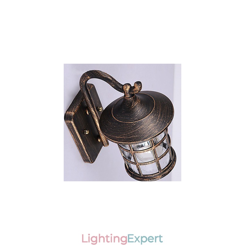 Antique Rustic Iron Waterproof Outdoor Wall Lamp Vintage Lantern Light Rusty Matte black Corridor Hallway Wall Sconce