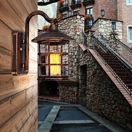 Antique Rustic Iron Waterproof Outdoor Wall Lamp Vintage Lantern Light Rusty Matte black Corridor Hallway Wall Sconce