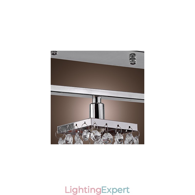 Linear Chandelier Island Light Crysal 3 Lights