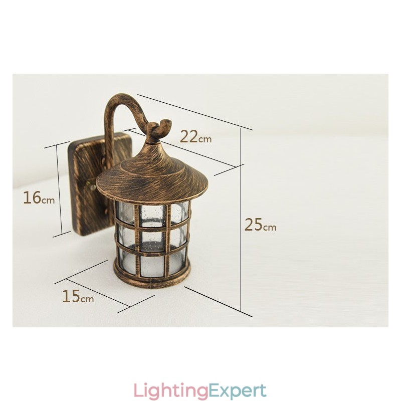 Antique Rustic Iron Waterproof Outdoor Wall Lamp Vintage Lantern Light Rusty Matte black Corridor Hallway Wall Sconce