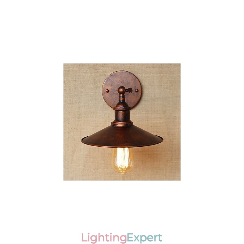 Minimalist Industrial Style Villa In Front Of The Church Aisle Nostalgic Umbrella Red Bronze Decorative Wall Sconce