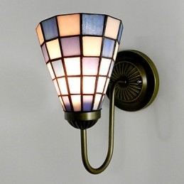 15CM Contemporary And Contracted Stained Glass Lamp Wall Lamp Inn Blue And White Squares Lights