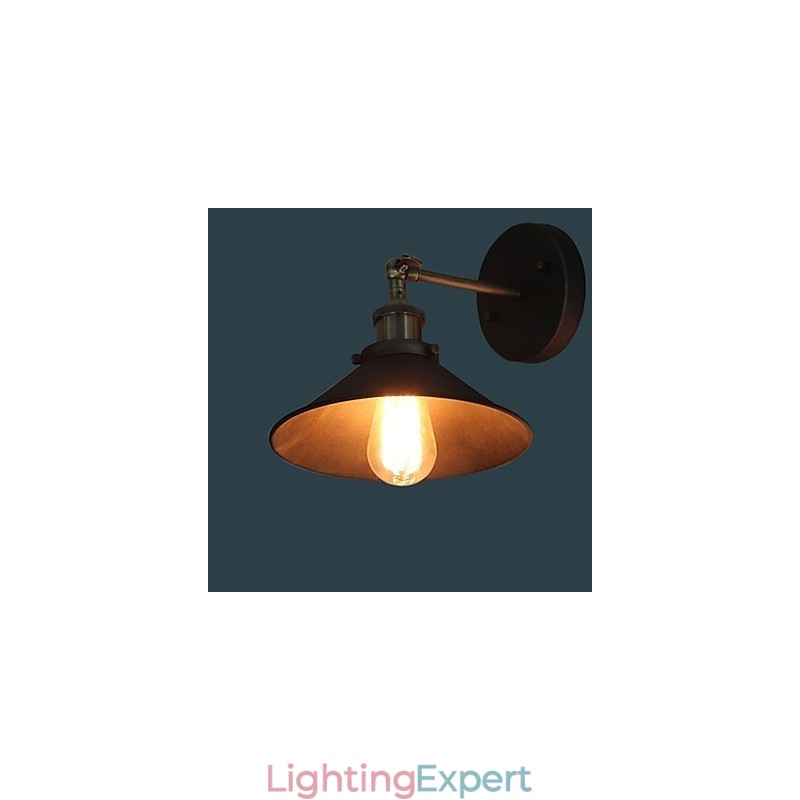 Industrial Vintage Edison Simplicity 1 Light Wall Mount Dining Room Study Room Office Hallway Metal Wall Sconce