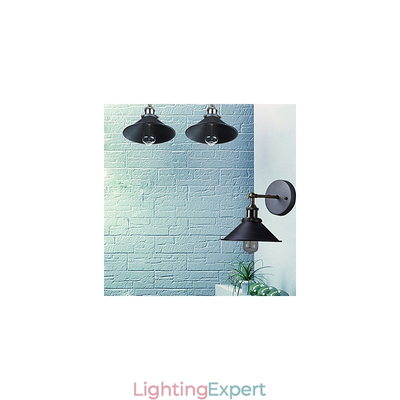 Industrial Vintage Edison Simplicity 1 Light Wall Mount Dining Room Study Room Office Hallway Metal Wall Sconce