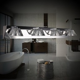 Modern Wall Light with Glass Shade 4 Lights Mirror Front