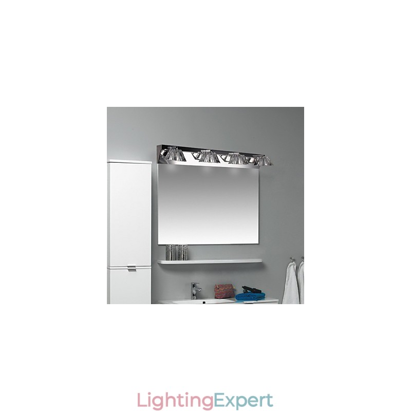 Modern Wall Light with Glass Shade 4 Lights Mirror Front