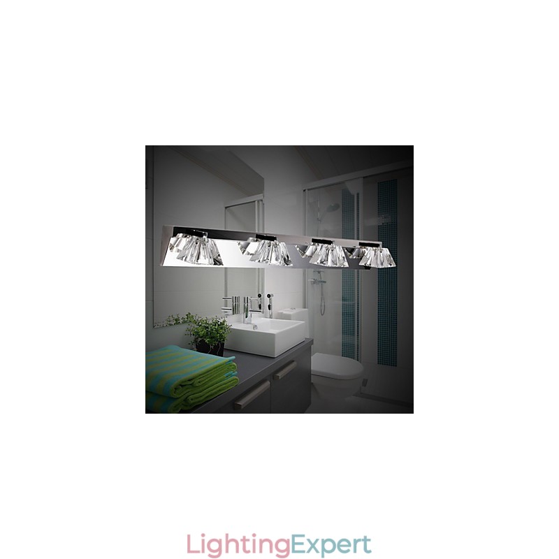 Modern Wall Light with Glass Shade 4 Lights Mirror Front