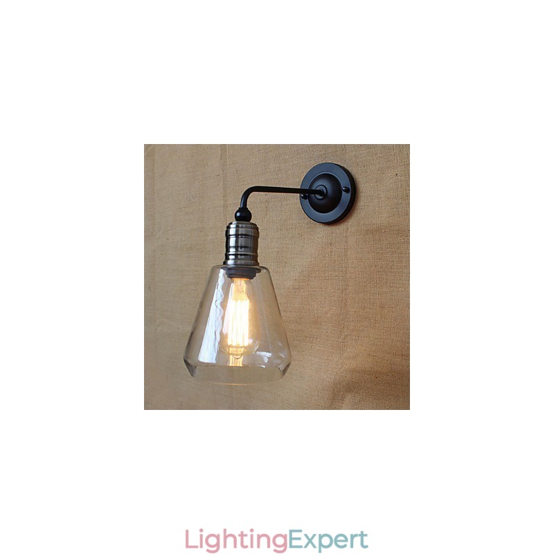 Mediterranean American Country Style Transparent Glass Wall Sconce