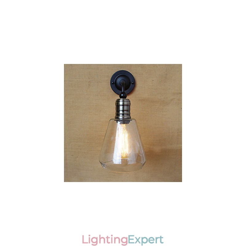 Mediterranean American Country Style Transparent Glass Wall Sconce