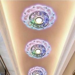 Crystal Ceiling Lamp Spotlight SMD 3W Creative Lamp Tube Light Colorful Color Dome Light