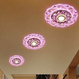 Crystal Ceiling Lamp Spotlight SMD 3W Creative Lamp Tube Light Colorful Color Dome Light