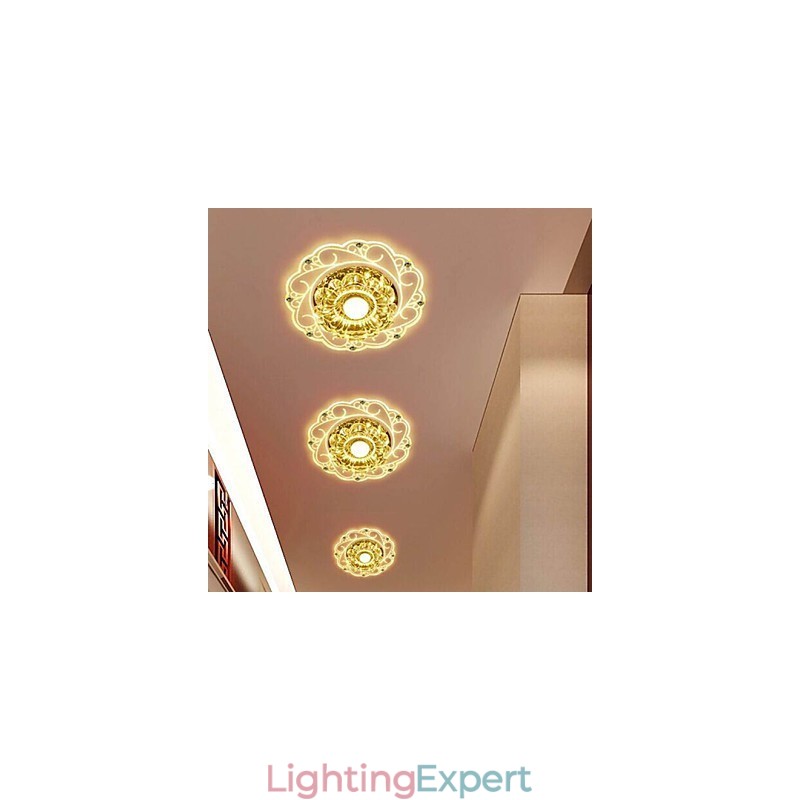 Crystal Ceiling Lamp Spotlight SMD 3W Creative Lamp Tube Light Colorful Color Dome Light