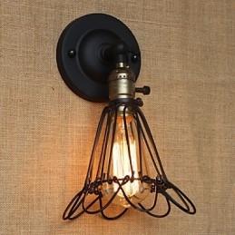 American Industrial Style Decorative Wall Sconce Iron Mesh Fence