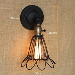 American Industrial Style Decorative Wall Sconce Iron Mesh Fence